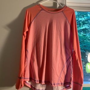 Salmon & Purple Workout Top